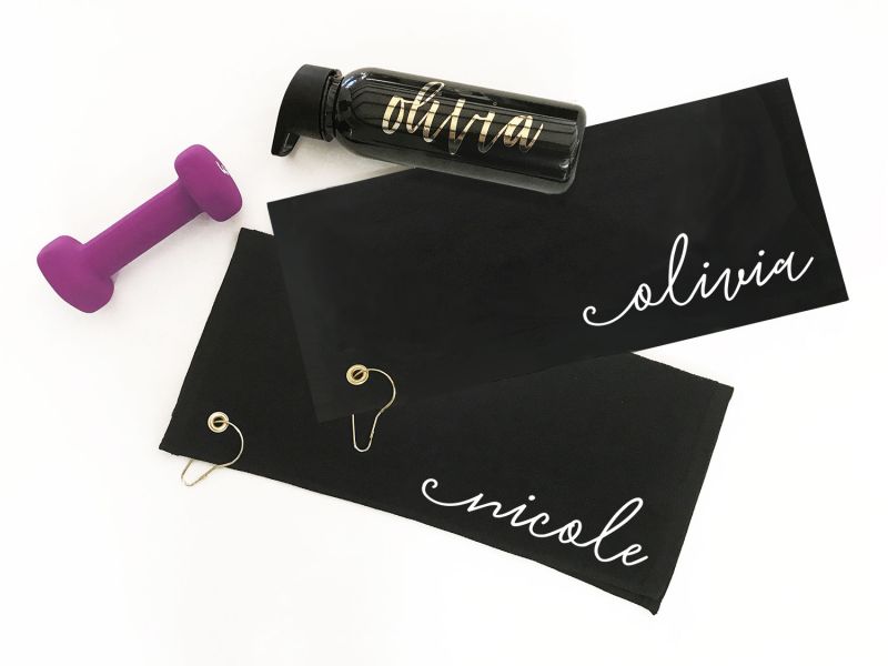 Personalized Black Golf Towels (Unisex)